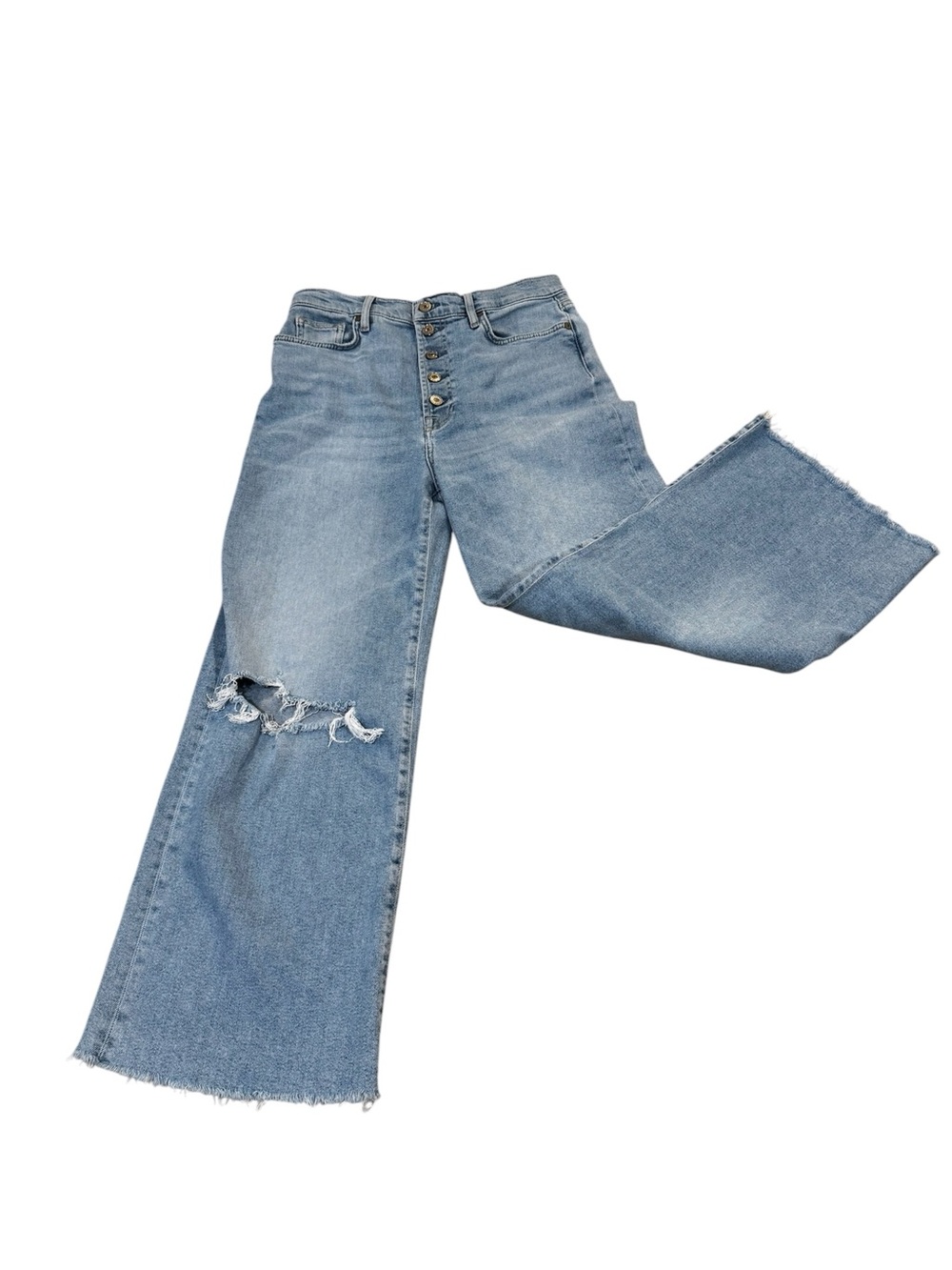 7 For All Mankind Luxe Vintage ultra high rise cropped wide leg denim jeans, 30.